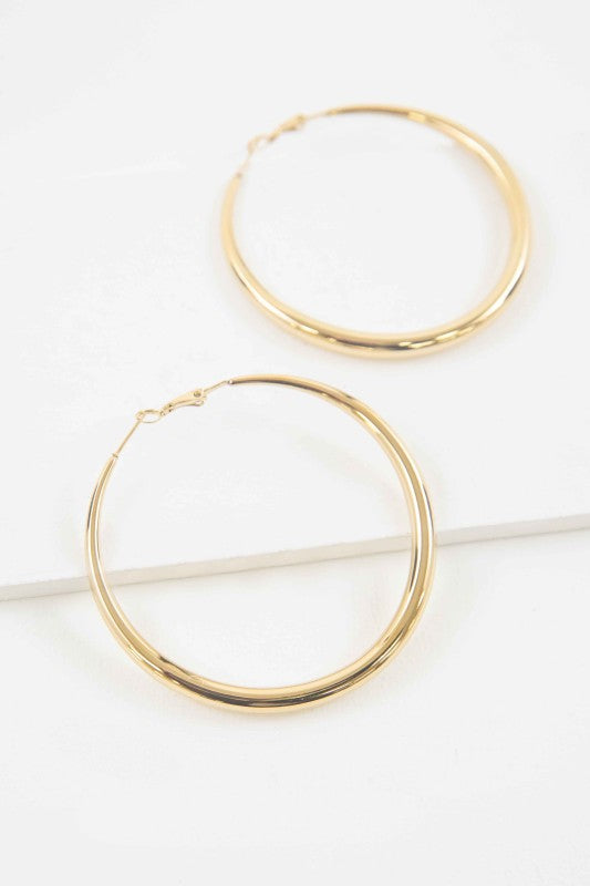 Gold Hoop Earrings - Beach Babes Beachwear - Fort Lauderdale