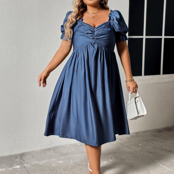 Honey Plus Size Ruched Sweetheart Neck Dress - Beach Babes Beachwear - Fort Lauderdale