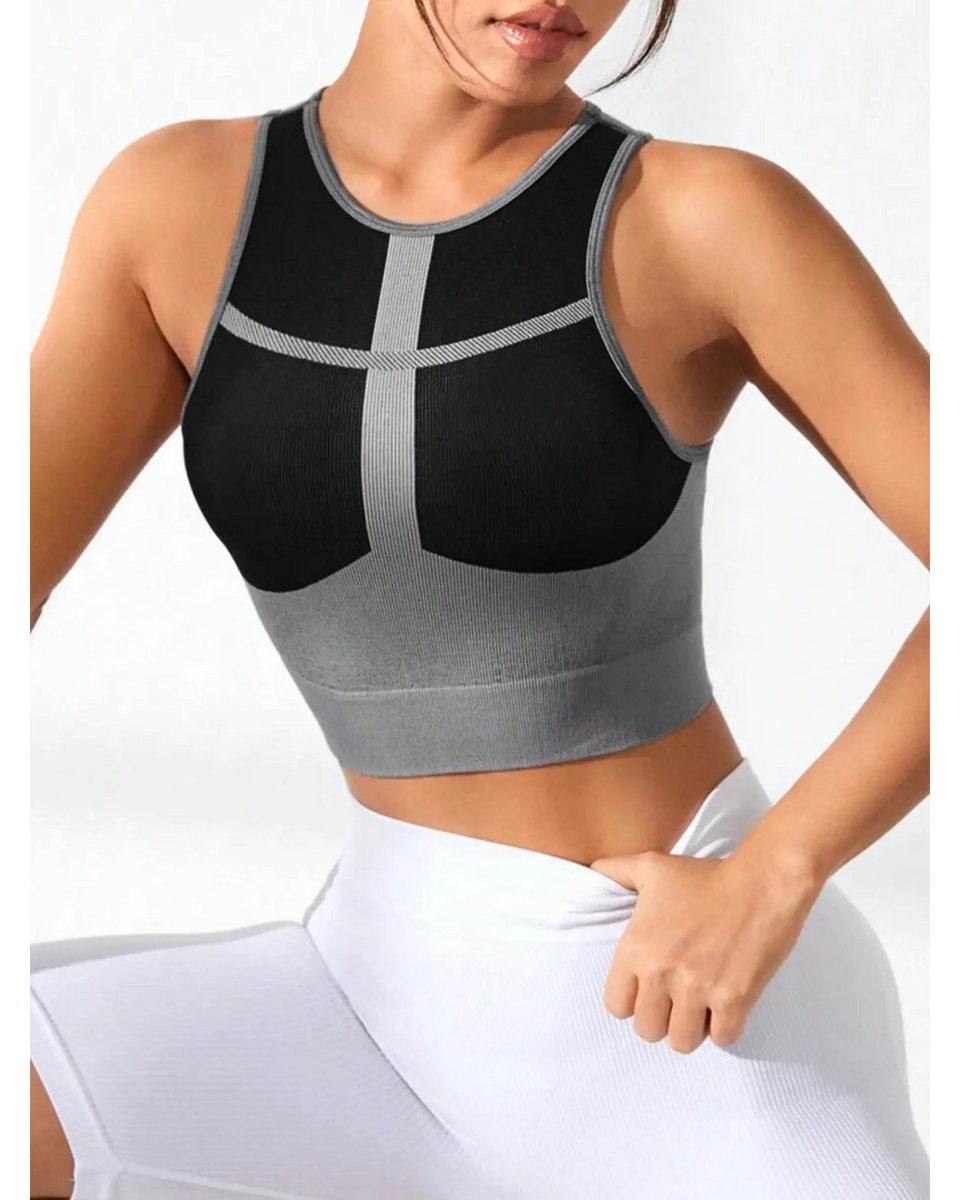 Color Block Round Neck Active Tank - Beach Babes Beachwear - Fort Lauderdale