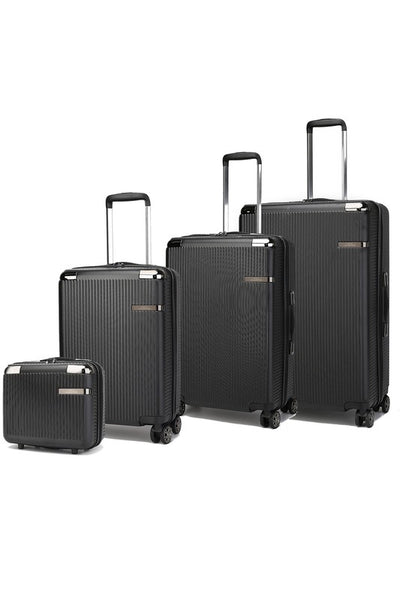 Babe Beachwear black 4 piece travel suitcase set with spinner wheels and telescopic handles