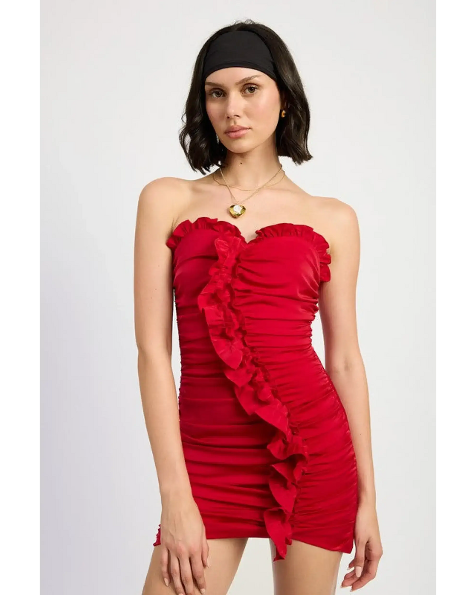 Turn Heads in this Sizzling Red Ruffle Mini Dress! - Beach Babes Beachwear - Fort Lauderdale