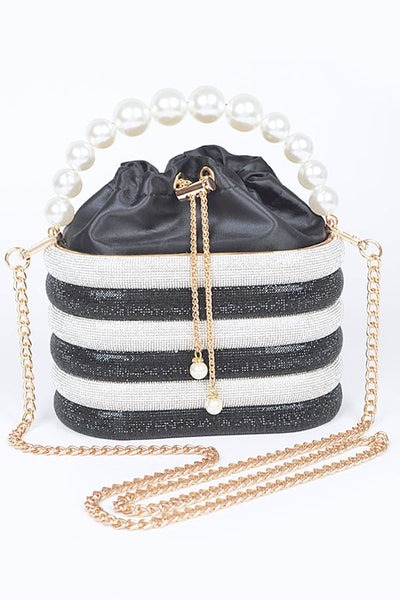 Pearl Handle Rhinestone Bucket Clutch - Beach Babes Beachwear - Fort Lauderdale