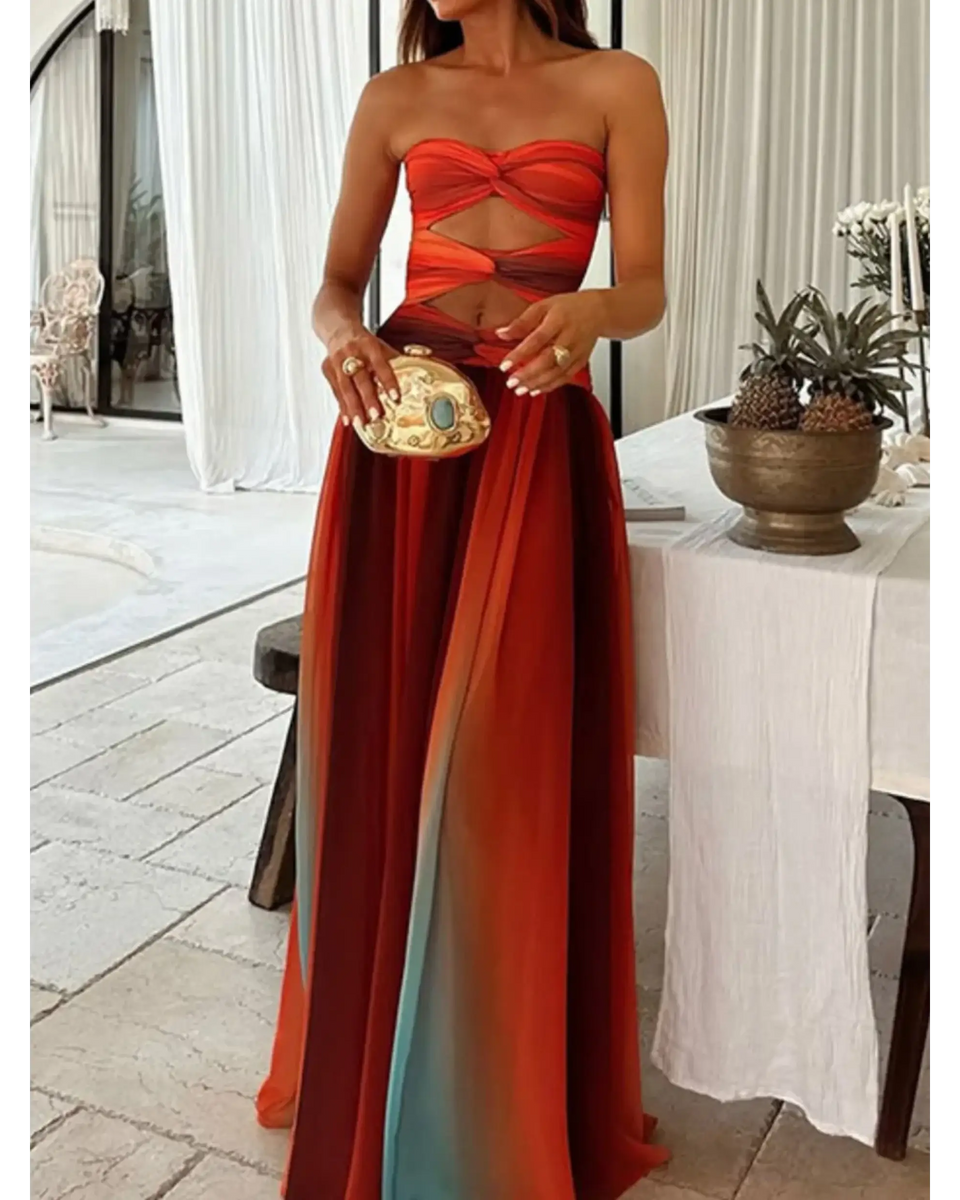Ombre Strapless Maxi with a Sizzling Twist! - Beach Babes Beachwear - Fort Lauderdale