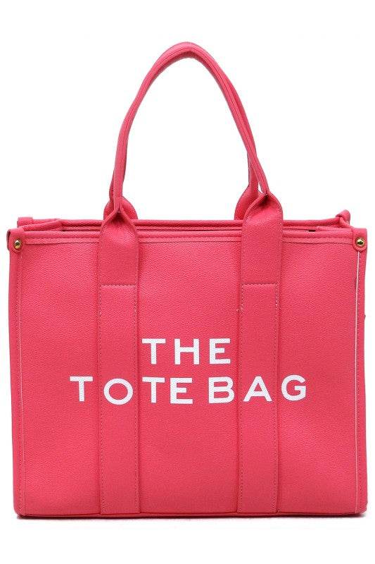 Fashion World large beach tote bag for women in bright pink with sturdy handles and spacious design