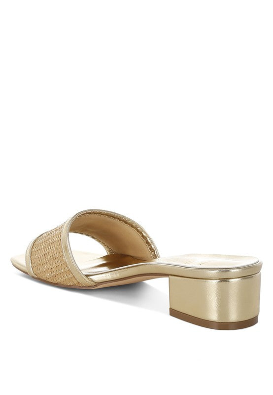 Raffia Slip on Metallic Sandals - Beach Babes Beachwear - Fort Lauderdale