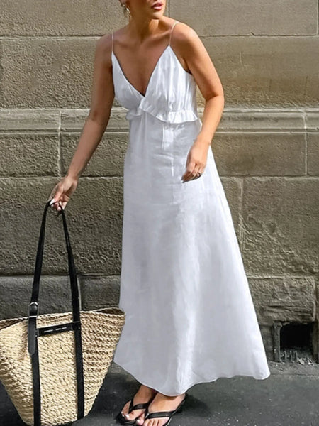 Ruffled A-Line  Maxi Dress - Beach Babes Beachwear - Fort Lauderdale