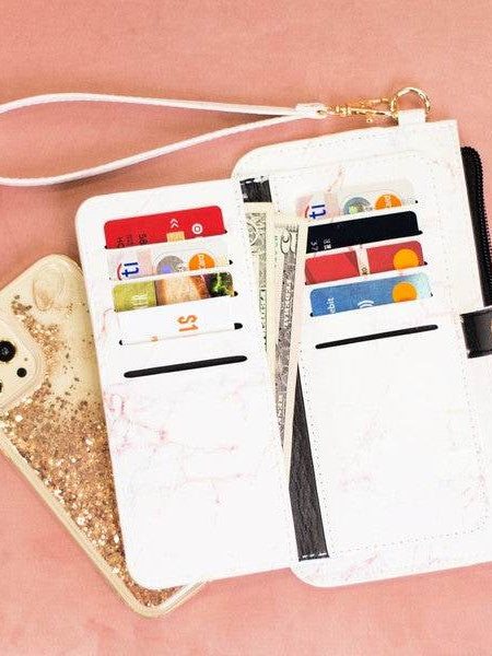 Babe Beachwaer white cruise wristlet wallet for women with multiple card slots and wrist strap