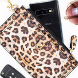 Leopard print cruise wristlet wallet for women by Babe Beachwear with zipper and snap button closure