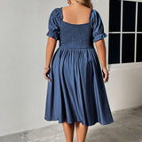 Honey Plus Size Ruched Sweetheart Neck Dress - Beach Babes Beachwear - Fort Lauderdale