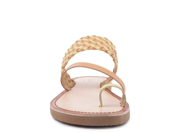 Isidora Braided Leather Flat Sandals for Women - Beach Babes Beachwear - Fort Lauderdale
