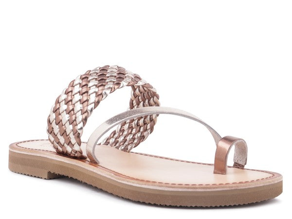 Isidora Braided Leather Flat Sandals for Women - Beach Babes Beachwear - Fort Lauderdale
