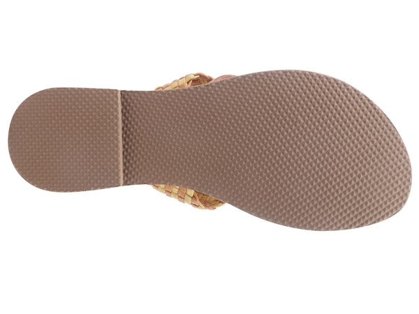 Isidora Braided Leather Flat Sandals for Women - Beach Babes Beachwear - Fort Lauderdale