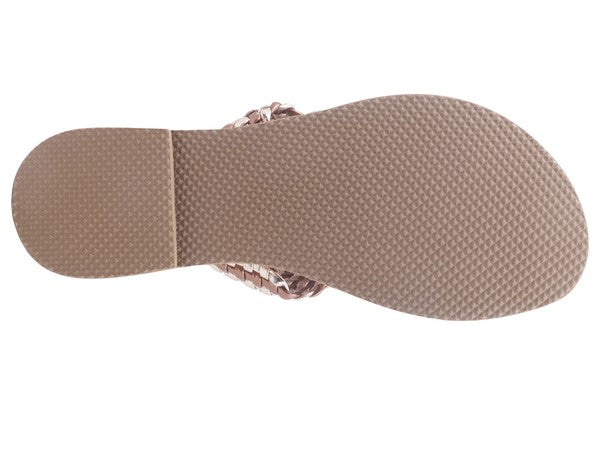 Isidora Braided Leather Flat Sandals for Women - Beach Babes Beachwear - Fort Lauderdale