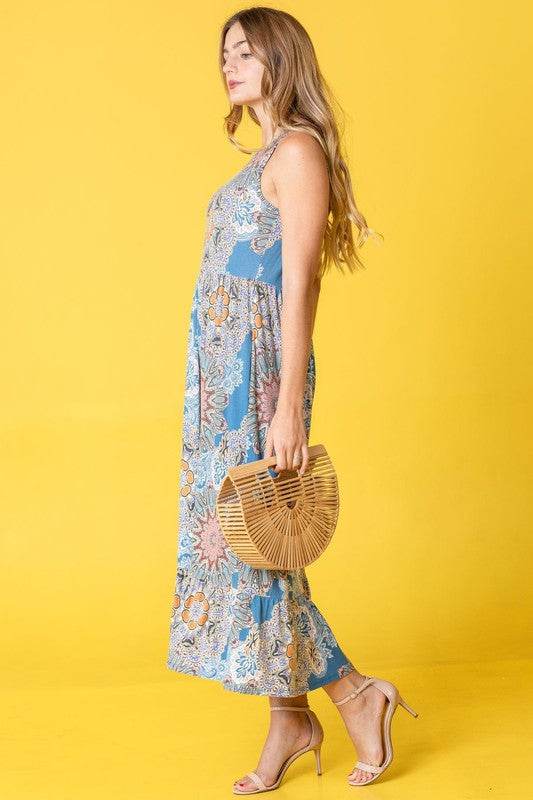 Beach Ready: Sleeveless Ruffled Hem Tea-Length Dress - Beach Babes Beachwear - Fort Lauderdale