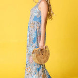 Beach Ready: Sleeveless Ruffled Hem Tea-Length Dress - Beach Babes Beachwear - Fort Lauderdale