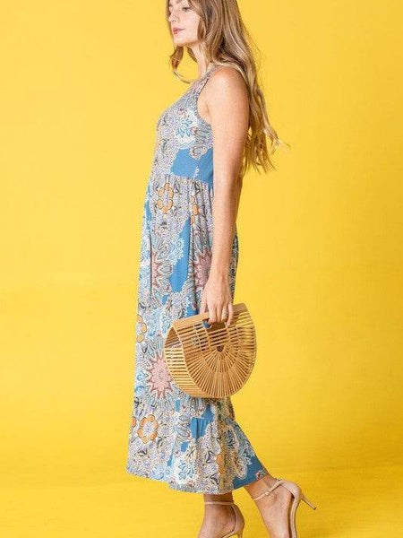 Beach Ready: Sleeveless Ruffled Hem Tea-Length Dress - Beach Babes Beachwear - Fort Lauderdale