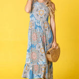 Beach Ready: Sleeveless Ruffled Hem Tea-Length Dress - Beach Babes Beachwear - Fort Lauderdale