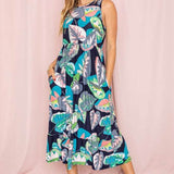 Beach Ready: Sleeveless Ruffled Hem Tea-Length Dress - Beach Babes Beachwear - Fort Lauderdale
