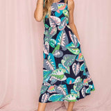 Beach Ready: Sleeveless Ruffled Hem Tea-Length Dress - Beach Babes Beachwear - Fort Lauderdale