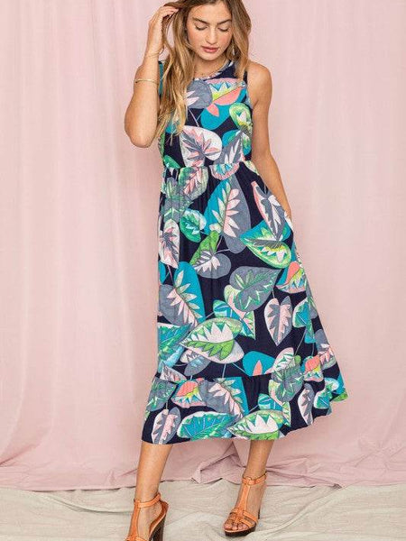 Beach Ready: Sleeveless Ruffled Hem Tea-Length Dress - Beach Babes Beachwear - Fort Lauderdale