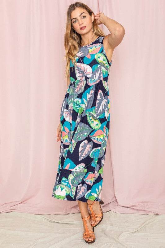 Beach Ready: Sleeveless Ruffled Hem Tea-Length Dress - Beach Babes Beachwear - Fort Lauderdale