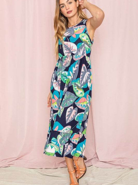 Beach Ready: Sleeveless Ruffled Hem Tea-Length Dress - Beach Babes Beachwear - Fort Lauderdale