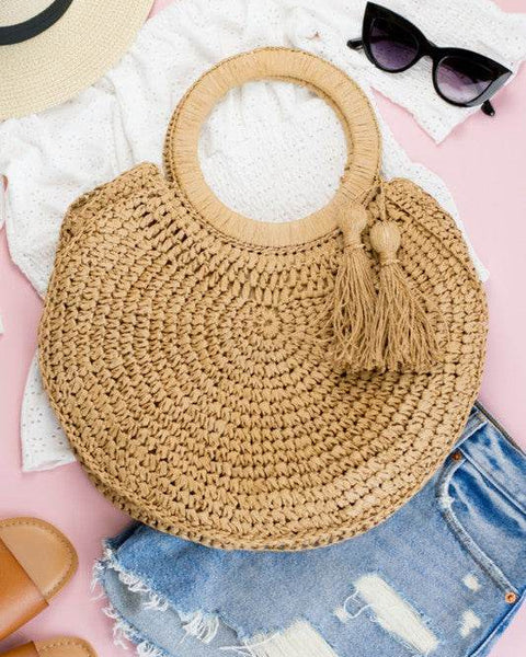 Chic Straw Tassel Tote - Perfect Beach Wear Accessory - Beach Babes Beachwear - Fort Lauderdale