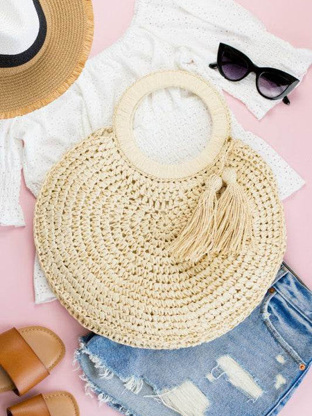 Chic Straw Tassel Tote - Perfect Beach Wear Accessory - Beach Babes Beachwear - Fort Lauderdale