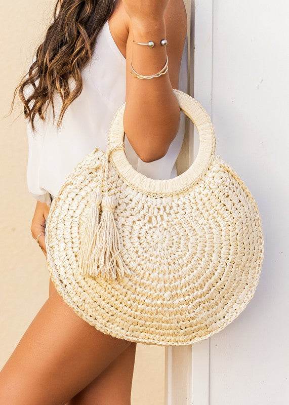 Chic Straw Tassel Tote - Perfect Beach Wear Accessory - Beach Babes Beachwear - Fort Lauderdale