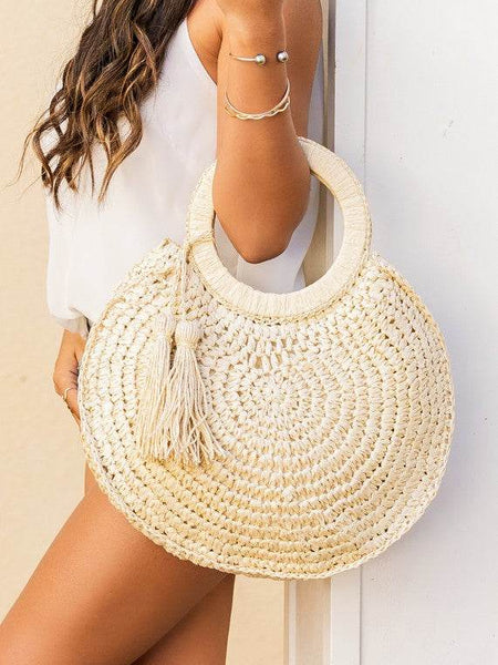 Chic Straw Tassel Tote - Perfect Beach Wear Accessory - Beach Babes Beachwear - Fort Lauderdale