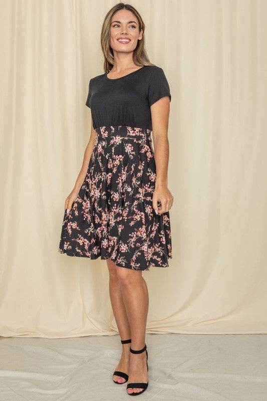 Floral Band Flare Dress | Perfect Beach Wear for Vacations - Beach Babes Beachwear - Fort Lauderdale