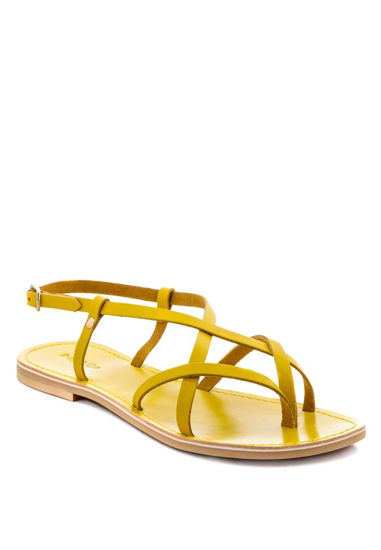 Strappy Leather Flat Sandals - Beach Babes Beachwear - Fort Lauderdale