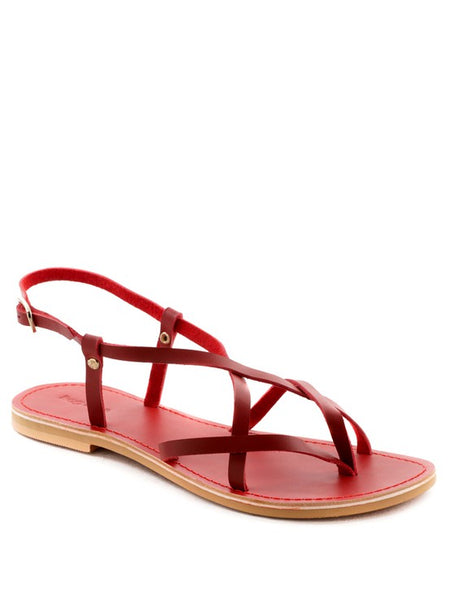 Strappy Leather Flat Sandals - Beach Babes Beachwear - Fort Lauderdale