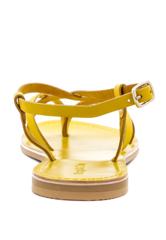 Strappy Leather Flat Sandals - Beach Babes Beachwear - Fort Lauderdale