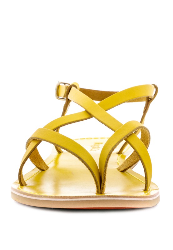 Strappy Leather Flat Sandals - Beach Babes Beachwear - Fort Lauderdale