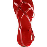 Strappy Leather Flat Sandals - Beach Babes Beachwear - Fort Lauderdale