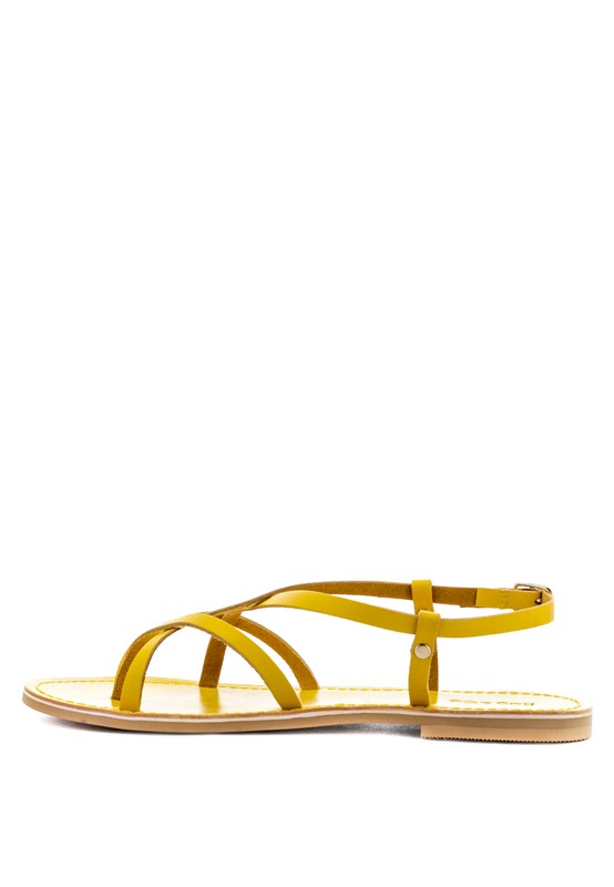 Strappy Leather Flat Sandals - Beach Babes Beachwear - Fort Lauderdale