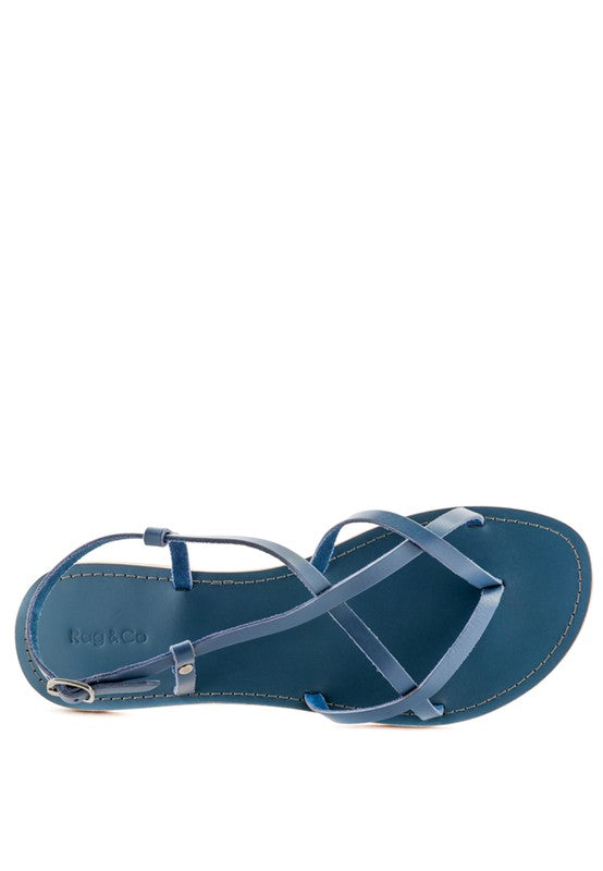 Strappy Leather Flat Sandals - Beach Babes Beachwear - Fort Lauderdale