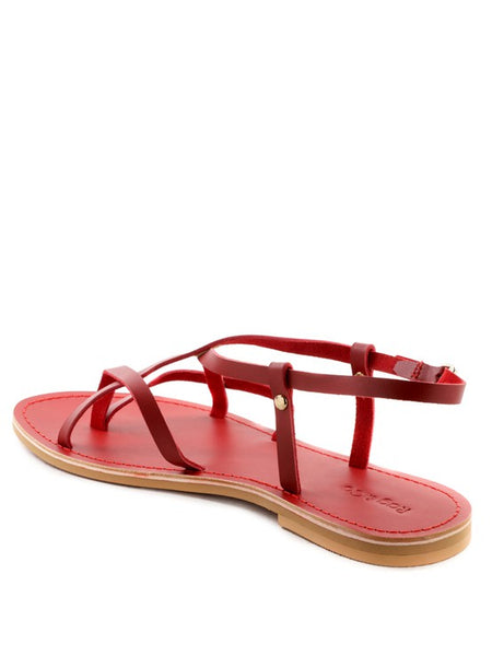 Strappy Leather Flat Sandals - Beach Babes Beachwear - Fort Lauderdale