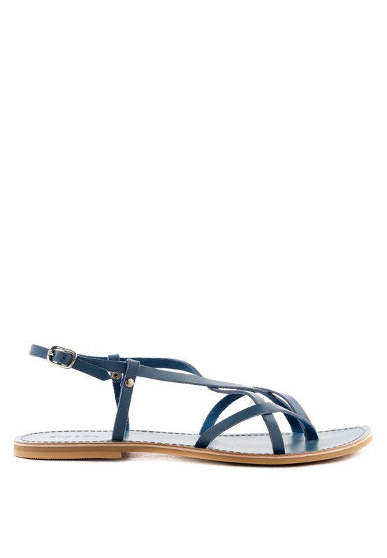 Strappy Leather Flat Sandals - Beach Babes Beachwear - Fort Lauderdale