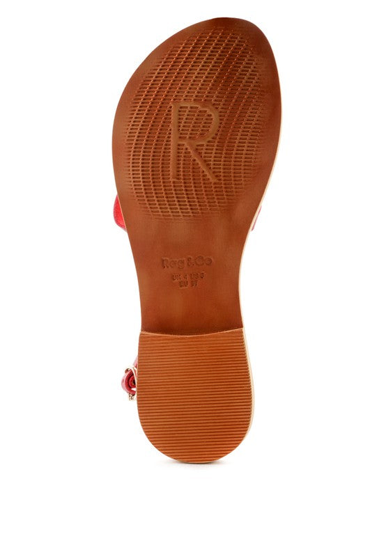 Strappy Leather Flat Sandals - Beach Babes Beachwear - Fort Lauderdale