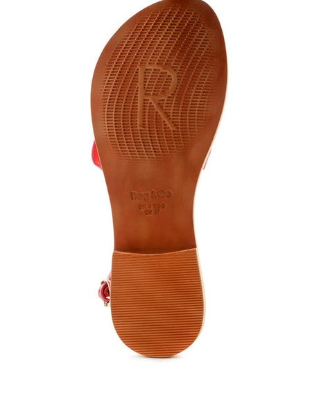 Strappy Leather Flat Sandals - Beach Babes Beachwear - Fort Lauderdale