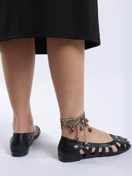 Chic Woven Peep Toe Flat Sandals - Beach Babes Beachwear - Fort Lauderdale