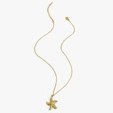 Elegant  18k gold starfish necklace with delicate chain and detailed starfish pendant