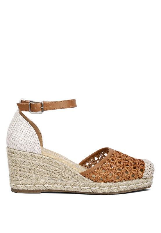 Mason Tan Buckle Wedge Heel Espadrilles - Beach Babes Beachwear - Fort Lauderdale