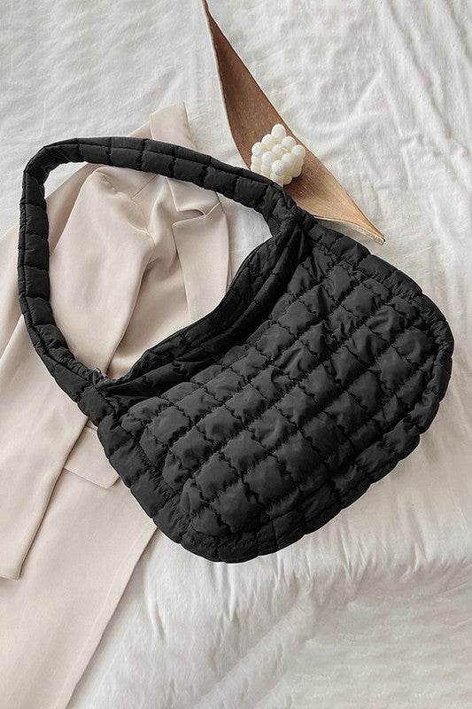 Beige Quilted Jennie Shoulder Bag - Perfect for Beach Wear - Beach Babes Beachwear - Fort Lauderdale