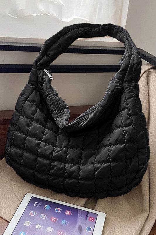 Beige Quilted Jennie Shoulder Bag - Perfect for Beach Wear - Beach Babes Beachwear - Fort Lauderdale