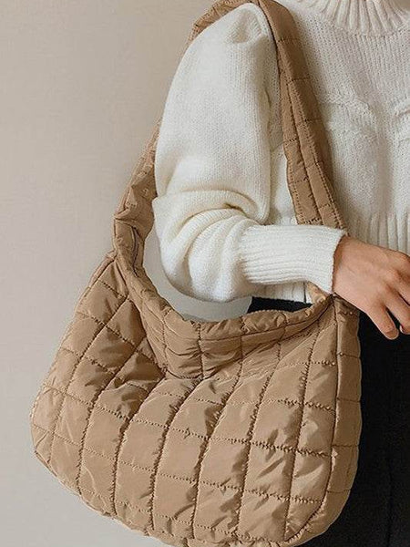 Beige Quilted Jennie Shoulder Bag - Perfect for Beach Wear - Beach Babes Beachwear - Fort Lauderdale