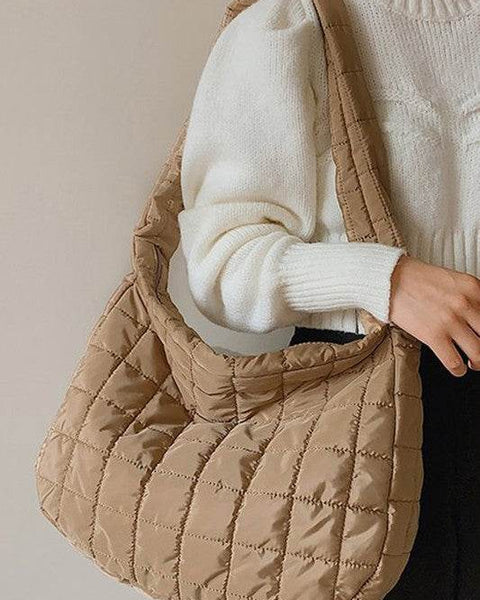 Beige Quilted Jennie Shoulder Bag - Perfect for Beach Wear - Beach Babes Beachwear - Fort Lauderdale