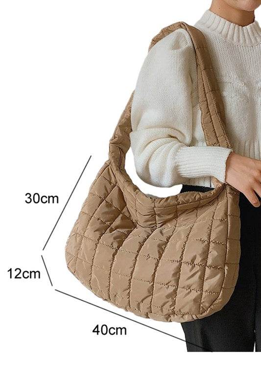 Beige Quilted Jennie Shoulder Bag - Perfect for Beach Wear - Beach Babes Beachwear - Fort Lauderdale